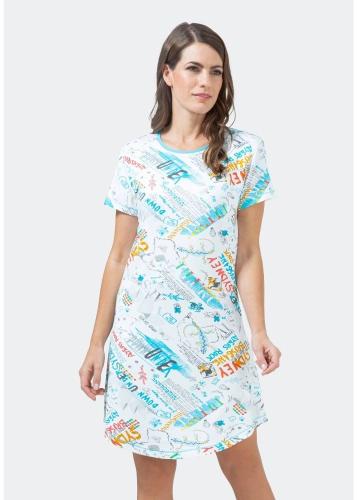 Hajo Sleepshirt Nachthemd 1/4 Arm gemustert 45447 