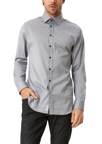 s.Oliver Hemd Langarm Slim Fit Kentkragen Manschetten schwarz S21 2107821 