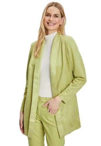 Betty Barclay Blazer Longjacke Velours Schalkragen grün S12 43381194 