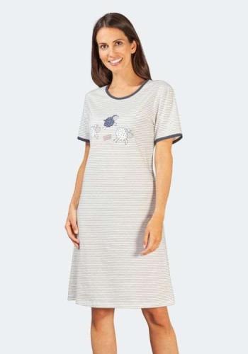 Hajo Nachthemd Sleepshirt gestreift Schäfchen 95 cm Länge 45863 