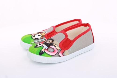 s`knöpfli Kinder Hausschuh Schlupfschuh Fussball- Motiv grau S13 V28902 