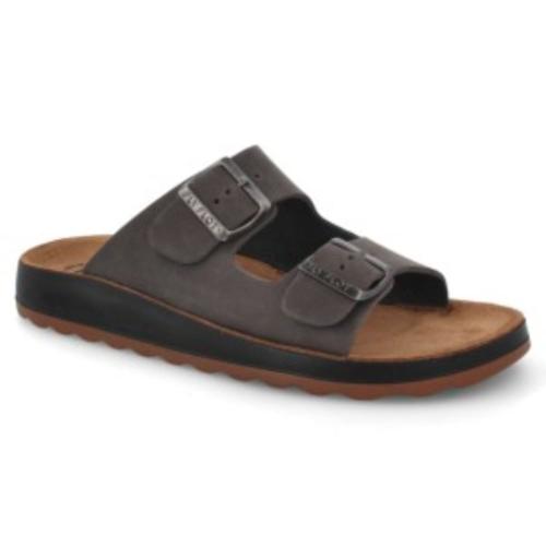 Fly Flot Herren Hausschuh  Pantolette Leder grau S12 665814 