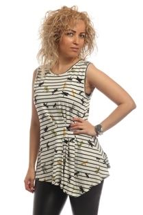 Fashion Apolda Top gestreift Libellendruck beige 44419 