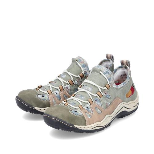 Rieker Antistress Damen Slipper Schlupfschuh sportlich Wechselfußbett grün S13  L0539-52 
