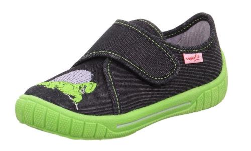 superfit Hausschuh BILL Schwarz Grün Dino 1-800278-0030 