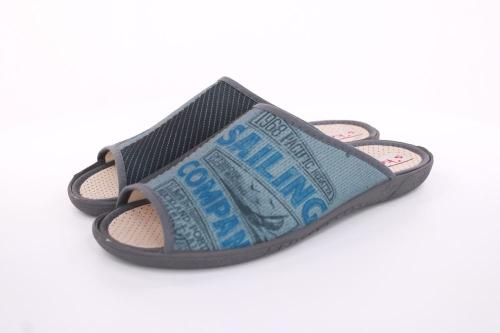 s`knöpfli Herren Pantolette Hausschuh blau S13 AC10786 