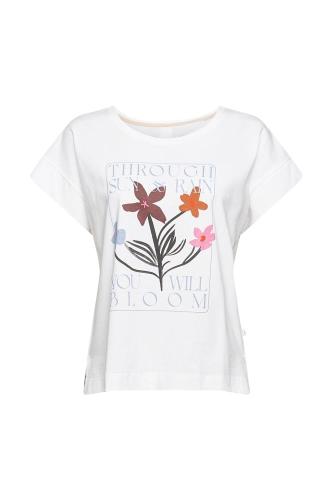 EDC T-Shirt Print Biobaumwolle rundhals weiß S12  032CC1K306 