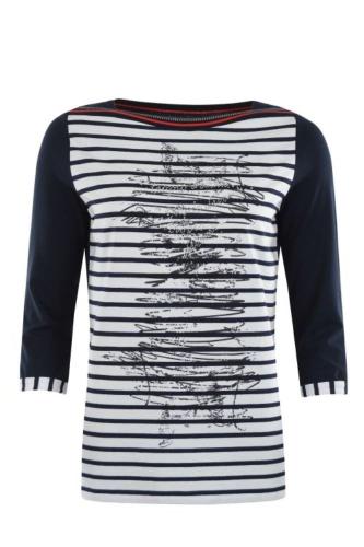 Hajo 3/4 Arm Shirt gestreift blau 19104 38 | marine | 
