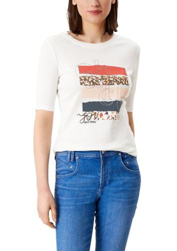 s.Oliver Shirt mit Frontprint Rundhals weiß 2111789 