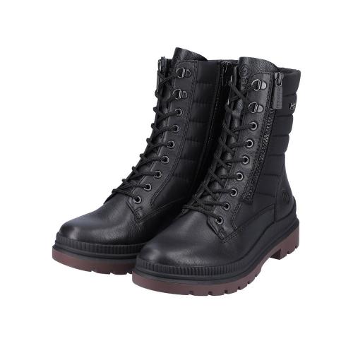 Remonte Damen Stiefelette Schnürboot TEX- Membran Warmfutter schwarz S22 D0C76-01 37 | schwarz/schwarz | G