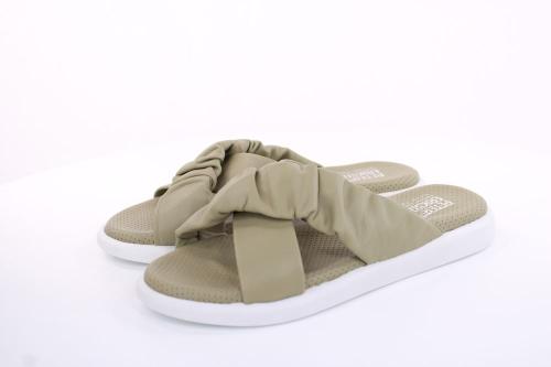 PETER ERIKSON Damen Pantolette Leder Comfort- Fußbett grün, schwarz S13 221511 