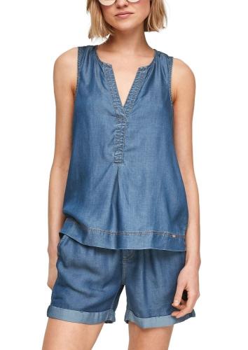 QS designed by  Blusentop Lyocell  blau dunkel 2063117 