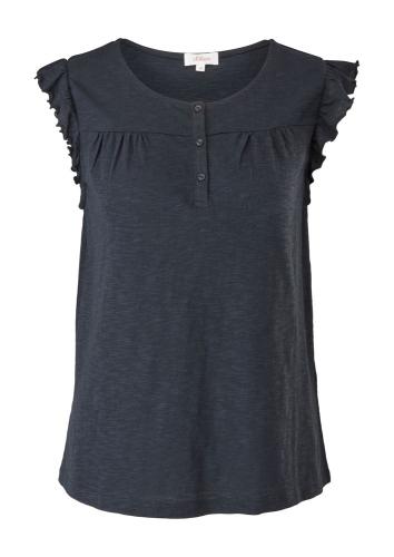 s.Oliver Top mit Volantärmeln weiß, blau S13  2115740 