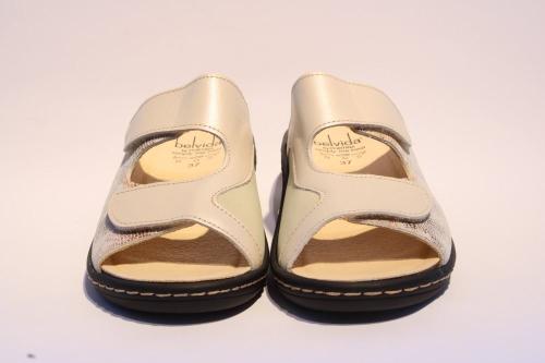 Portina Bequempantolette Wechselfußbett komplett Leder beige  10302 39 | beige | 