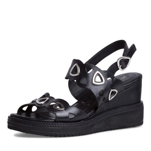 Tamaris Sandalette Keilabsatz Leder schwarz 1-1-28331-26 36 | 001 BLACK | 