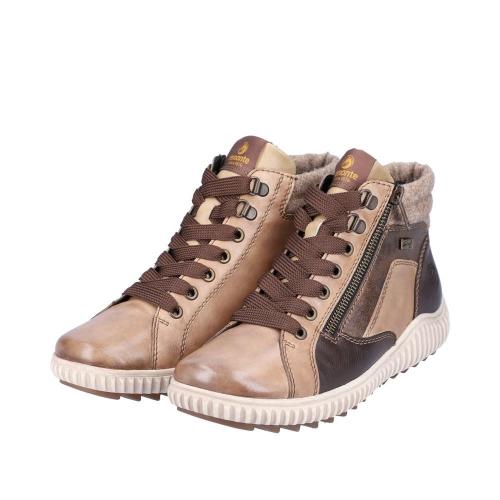 Remonte Damen Schnürschuh Sneaker High TEX- Membrane Leder braun S22 R8271-20 