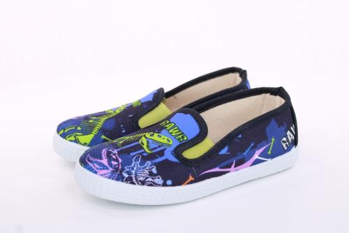 s`knöpfli Kinder Hausschuh Schlupfschuh Jungen Dinosaurier- Motiv blau S13 V28967 