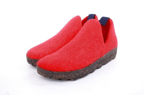 ASPORTUGUESAS City Round Toe Schuh Damen Wolle Kork- Sohle vegan rot  S22 P018003049 37 | red | 