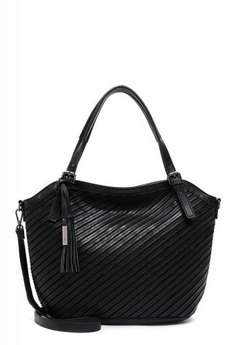 Tamaris Shopper Handtasche Julina Streifen- Design schwarz S22 32026,100 