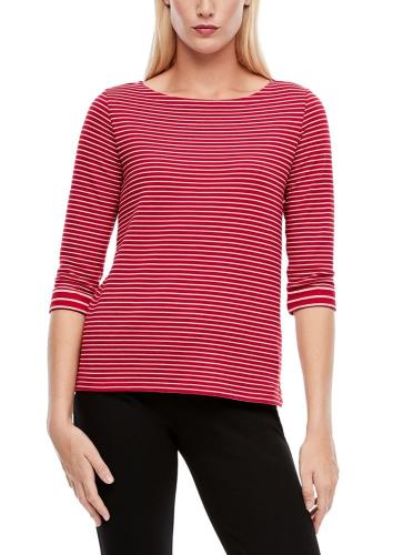 s.Oliver Jersey-Shirt 3/4 Arm gestreift rot S21 2043262 36 | 38G3 dark red s | 