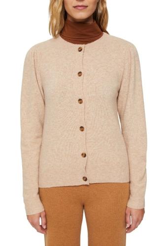 ESPRIT Mit Wolle: Cardigan mit gerafften Ärmeln 091EE1I341 
