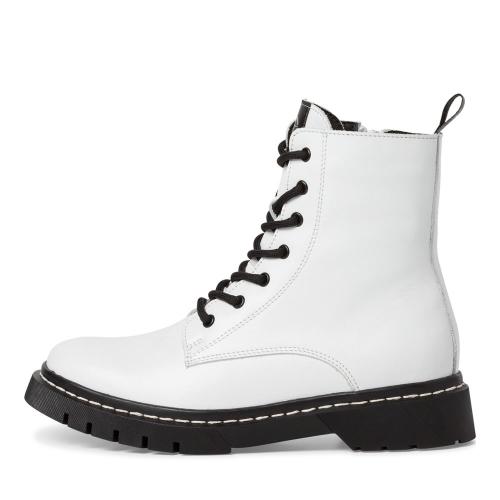 Tamaris Schnürboots Stiefelette Leder Wechselfußbett weiß S23 1-25269-41 