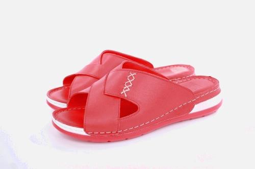 PETER ERIKSON Pantolette Leder Comfort- Fußbett blau, rot S13 221535 