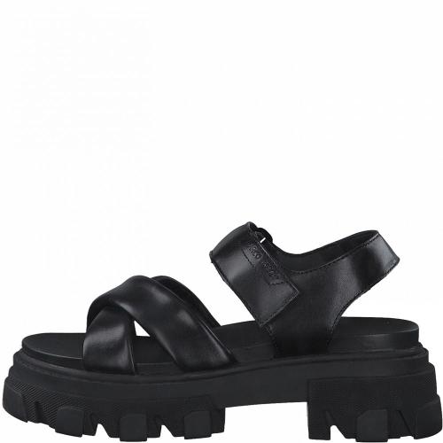 Marco Tozzi Sandale Leder derbe Sohle schwarz S12 2-2-28786-28 38 | 001 BLACK | 