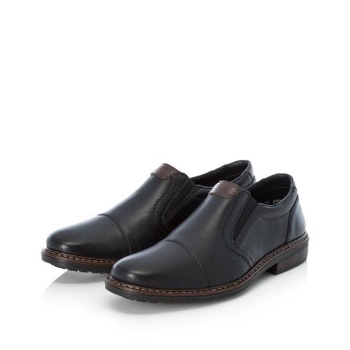 Rieker Antistress Herren Slipper Leder klassisch schwarz S13 17659-00 