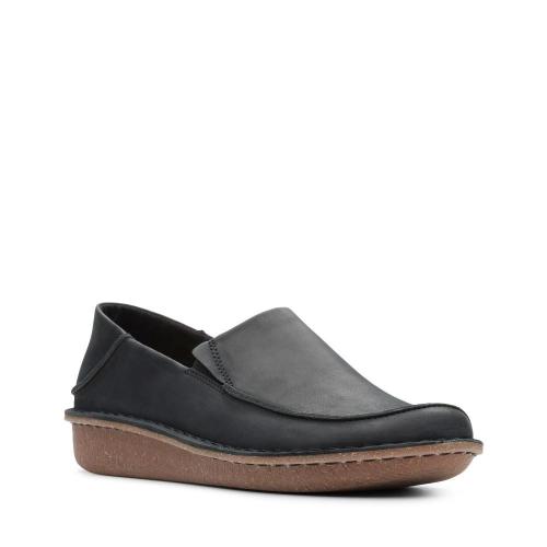 Clarks Funny Go Slipper Leder schwarz 26147560 