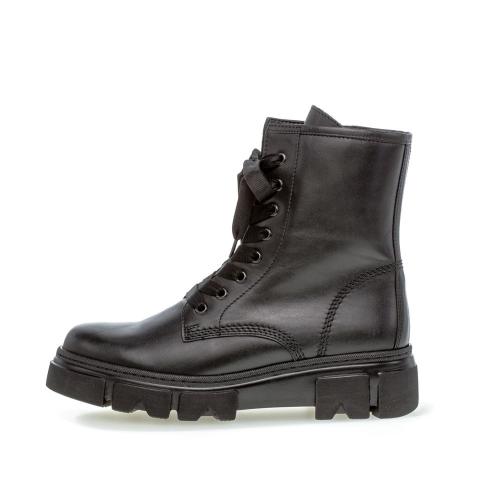 Gabor Bikerboot Schnürstiefelette Leder Wechselfußbett schwarz S22 91.730.27 