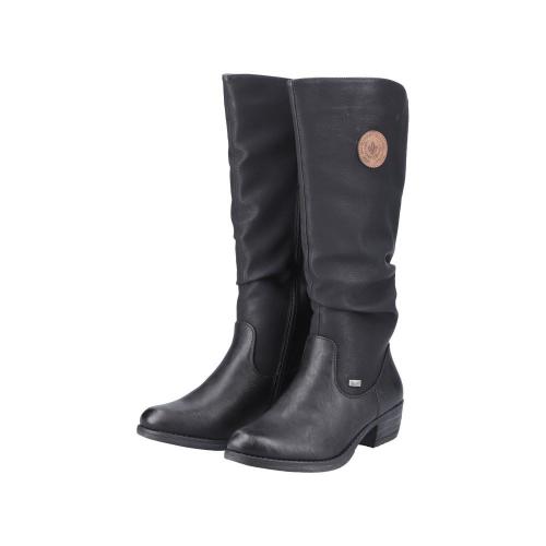Rieker Antistress Damen Langschaftstiefel TEX- Membran kuscheliges Warmfutter schwarz S22 93157-00 36 | schwarz/schwarz | F
