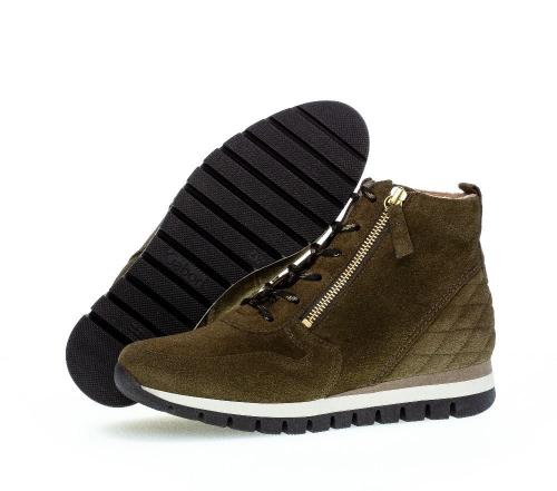 Gabor Schnürstiefelette grün S21 76.455.33 5 | oliv(Flausch/go | H