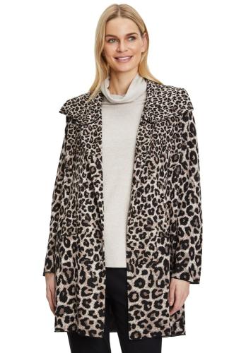 Betty Barclay Strickmantel taupe schwarz Animal S22 57671187 
