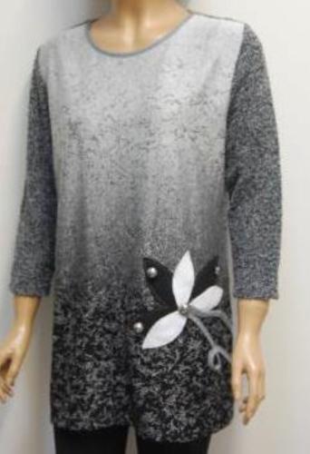 Fashion Apolda Kleid 3/4 Arm grau 39062 