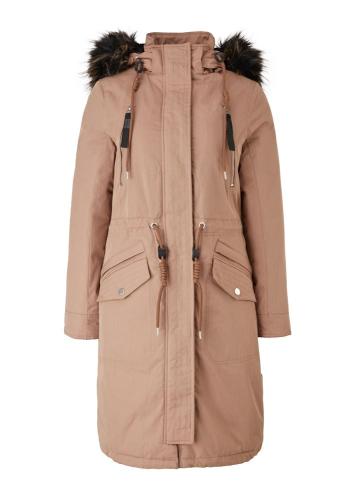 QS designed by Parka Wintermantel Wetterfest  Webpelz beige S21 2064848 