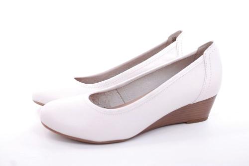 Tamaris Pumps Keilabsatz Leder TOUCHit Fußbett ANTISLIDE  weiß S12  1-1-22320-28 