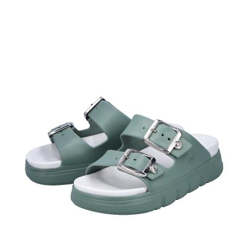 Rieker Antistress Damen Pantolette Plateausohle grün S12 P2180-52 