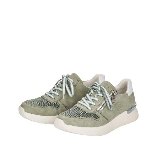 Rieker Antistress Damen Sneaker Reißverschluss Wechselfußbett grün S12  N4730-52 