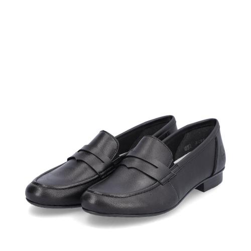 Rieker Antistress Damen Slipper Loafer elegant Leder schwarz S13 51954-01 
