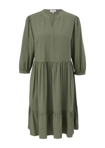s.Oliver Volantkleid aus Viskose grün, schwarz S13  2132624 