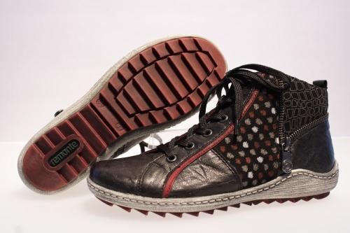 Remonte Sneaker Schnürstiefel Leder Reißverschluss R1494 