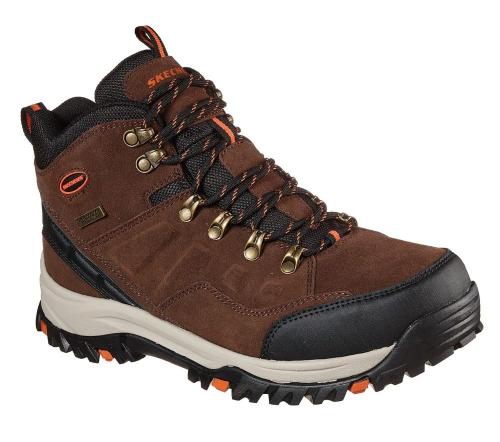 Skechers RELAXED FIT: RELMENT - PELMO Herren Outdoorschuh Wanderschuh waterproof Memory Foam braun,grau S22  64869 
