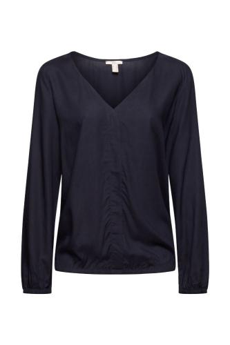 EDC Bluse V-Ausschnitt LENZING ECOVERO  blau S12 991CC1F311 XS | C400 NAVY | 
