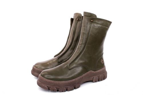 Andrea Conti Damen Stiefelette Boots Leder Bequem derbe Sohle grün S22 0084802042 
