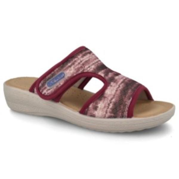 Fly Flot Damen Pantolette Hausschuh Textil rot S12 855415 