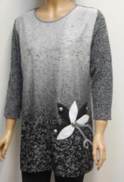 Fashion Apolda Kleid 3/4 Arm grau 39062 