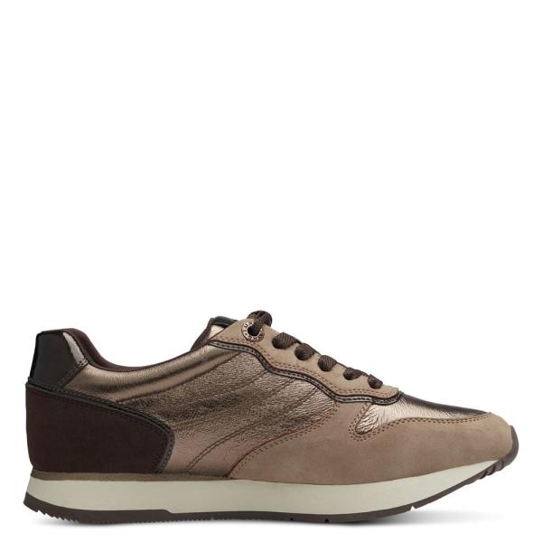 Tamaris Sneaker TOUCHit Fußbett metallic- Optik braun S23 1-23602-41 