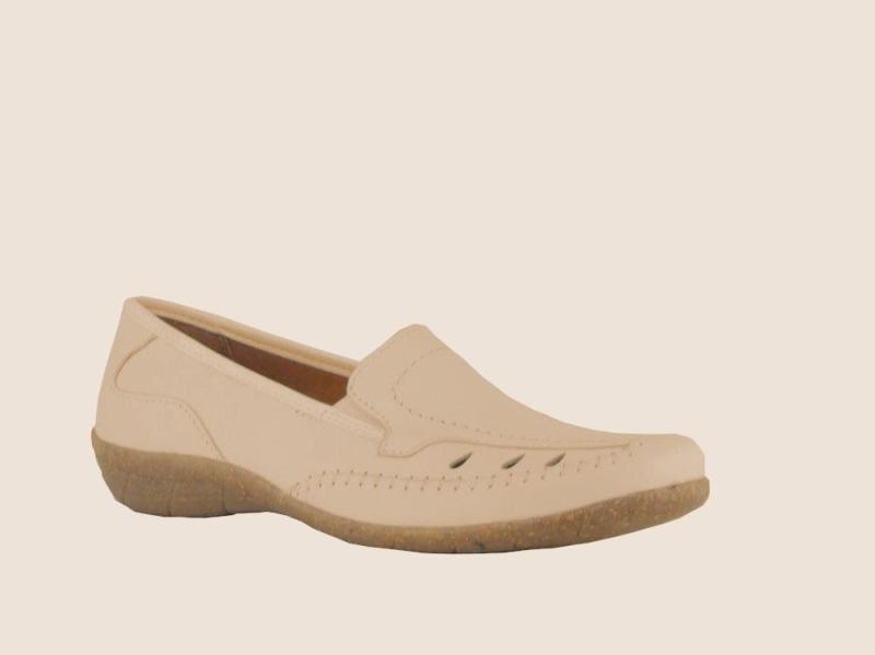 Aco Slipper Sabine 14 Leder weiß beige 281/2574 