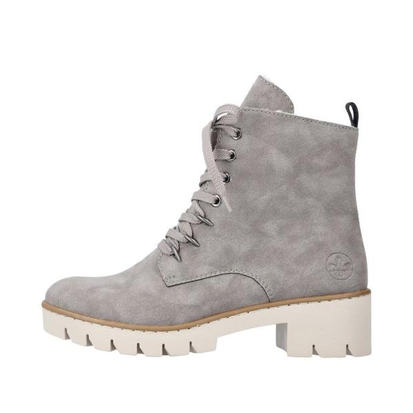 Rieker Antistress Damen Schnürboot Schnürstiefelette Warmfutter grau S22 X5701-40 